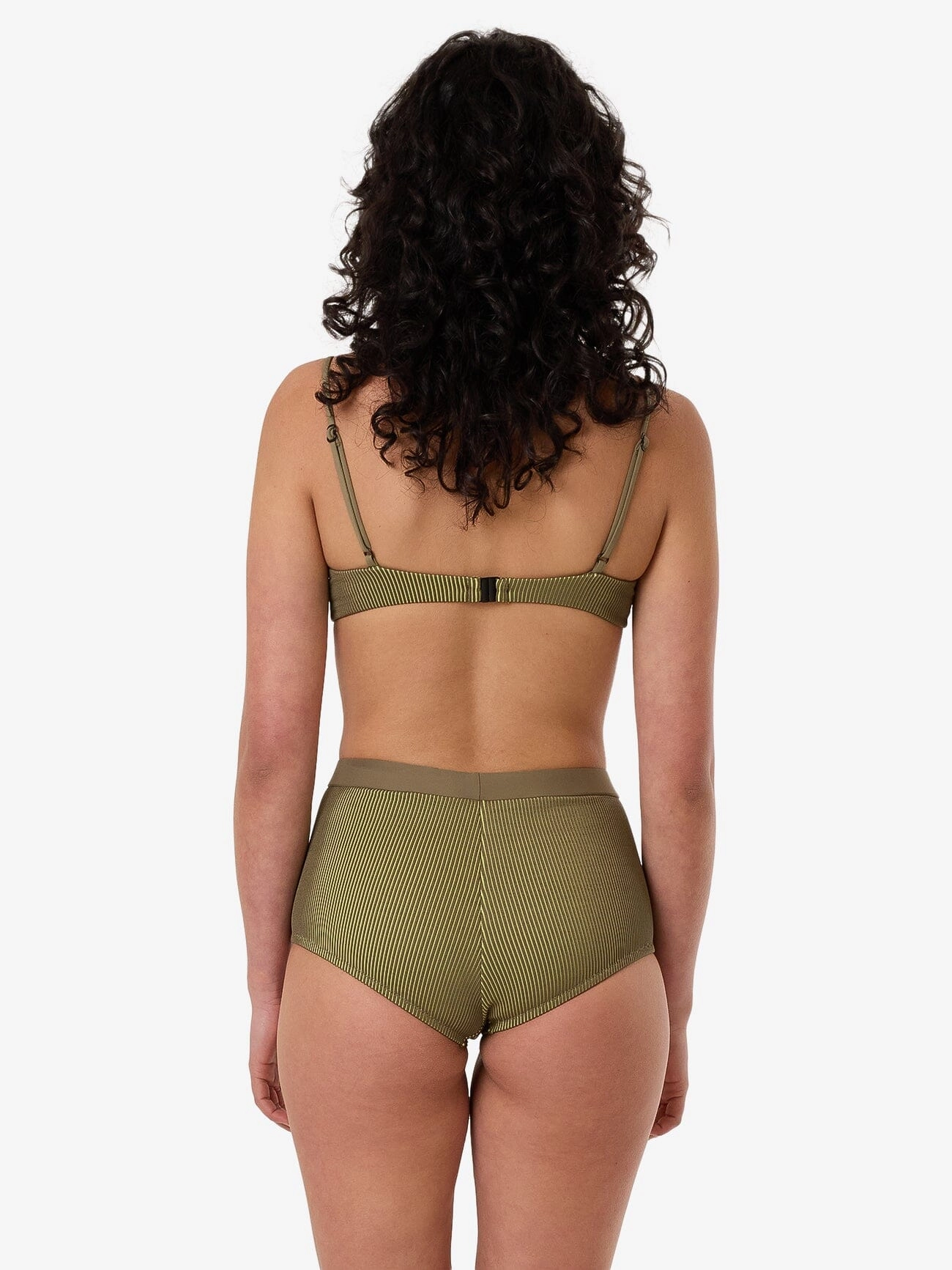 Alba Rib Boy Leg Bikini Bottom - Pickle Green
