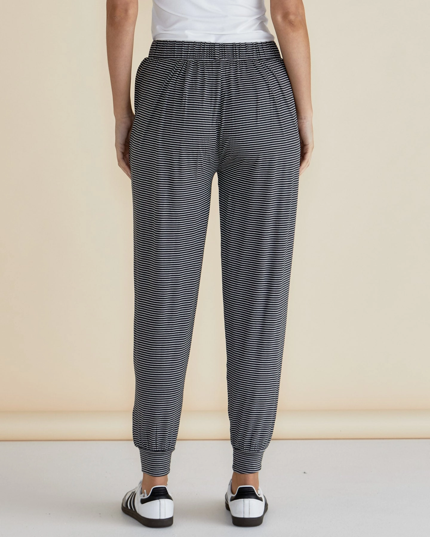 Betty Basics Paris Pant Charcoal Stripe