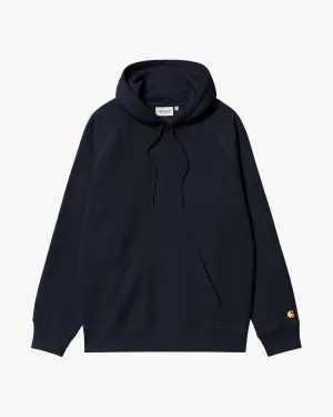 Carhartt WIP Hooded Chase Sweat - Dark Navy / Gold