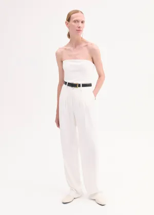 Classic Trouser in Stretch Viscose - Ivory