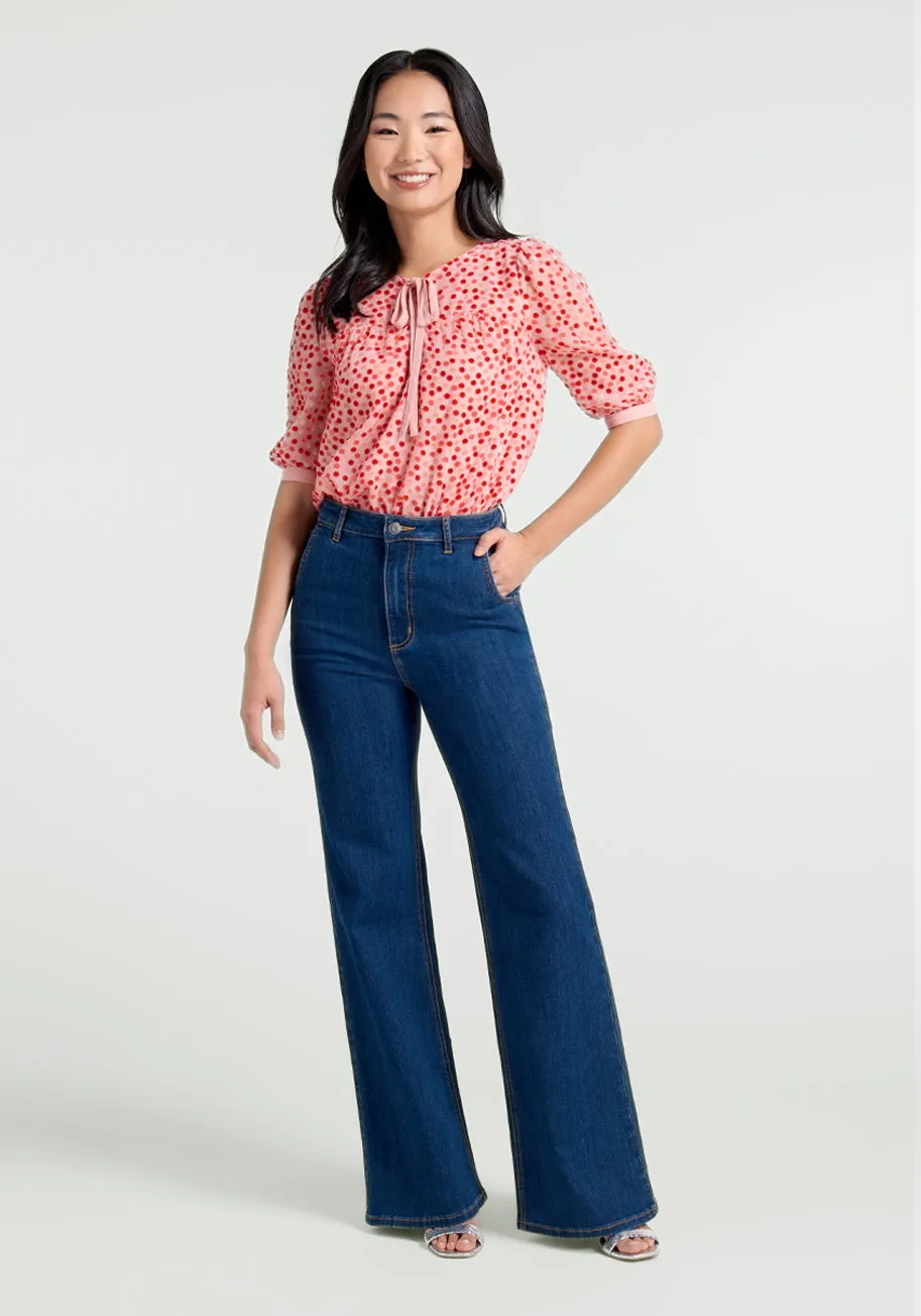 Confetti Confection Tie-Neck Blouse