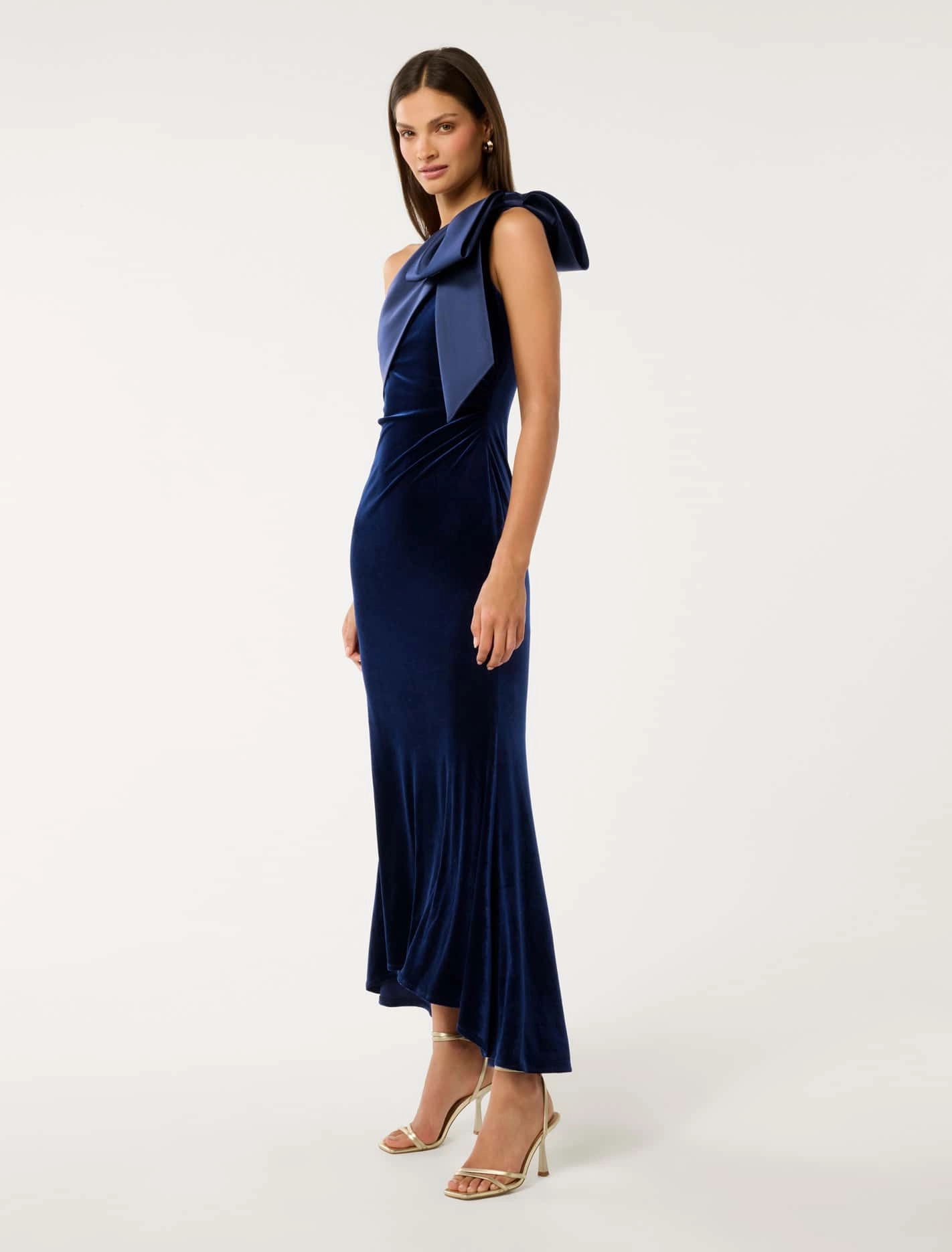 Delta Velvet Bow Maxi Dress