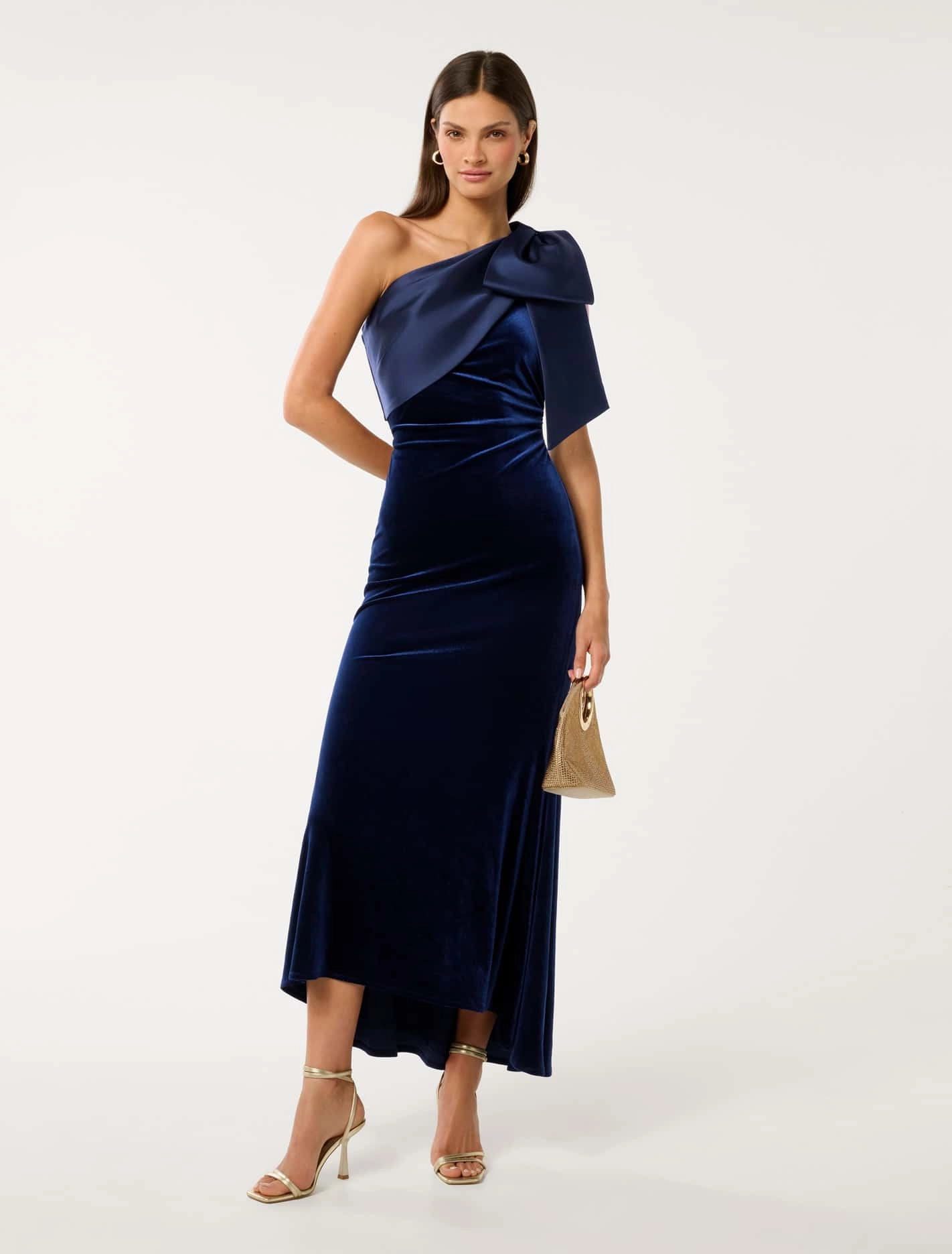 Delta Velvet Bow Maxi Dress