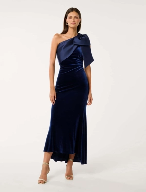 Delta Velvet Bow Maxi Dress