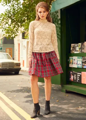 Easy as Pie Puff Shoulder Mock Neck Top