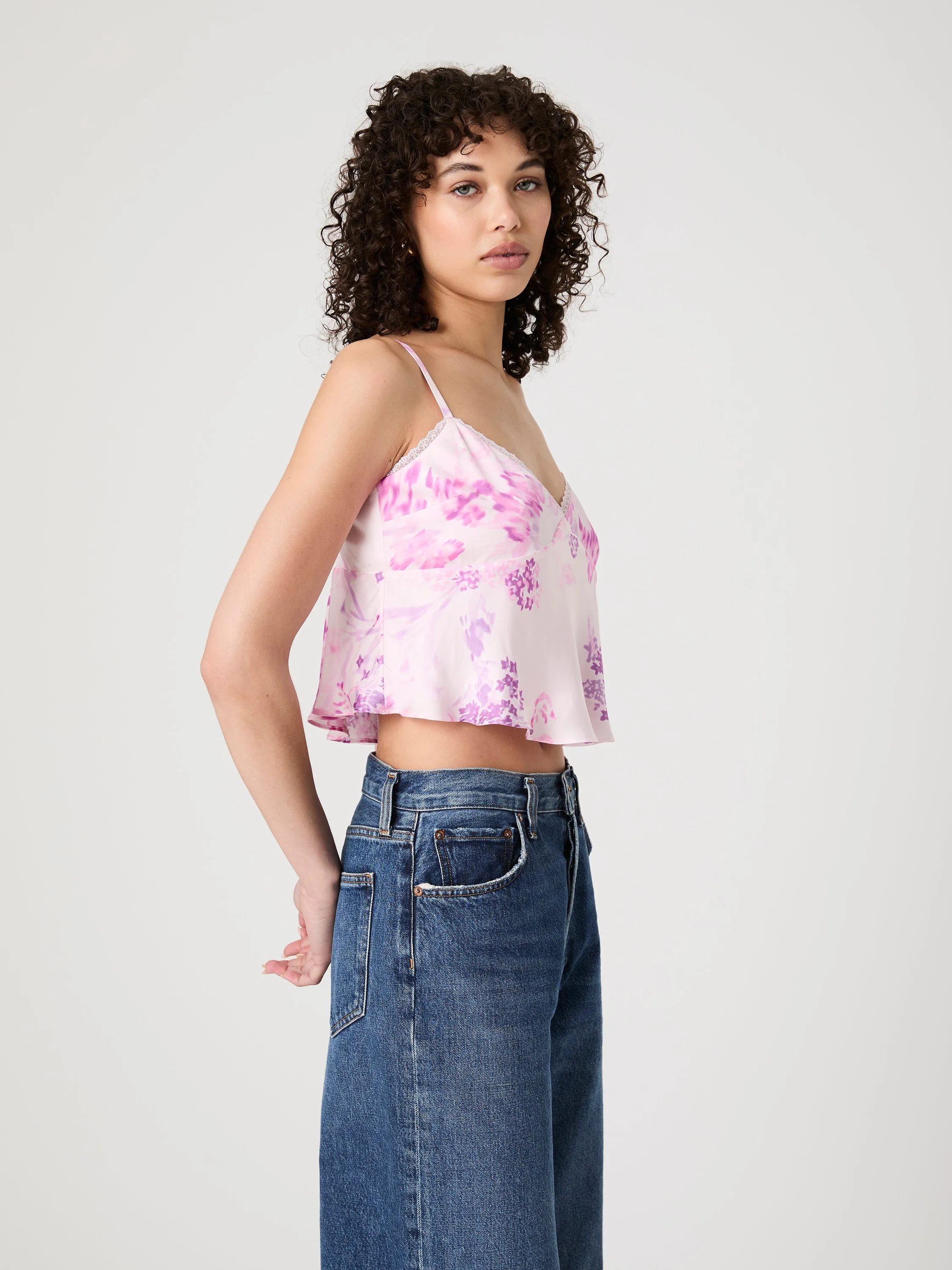 Elyria Oona Satin Babydoll Top