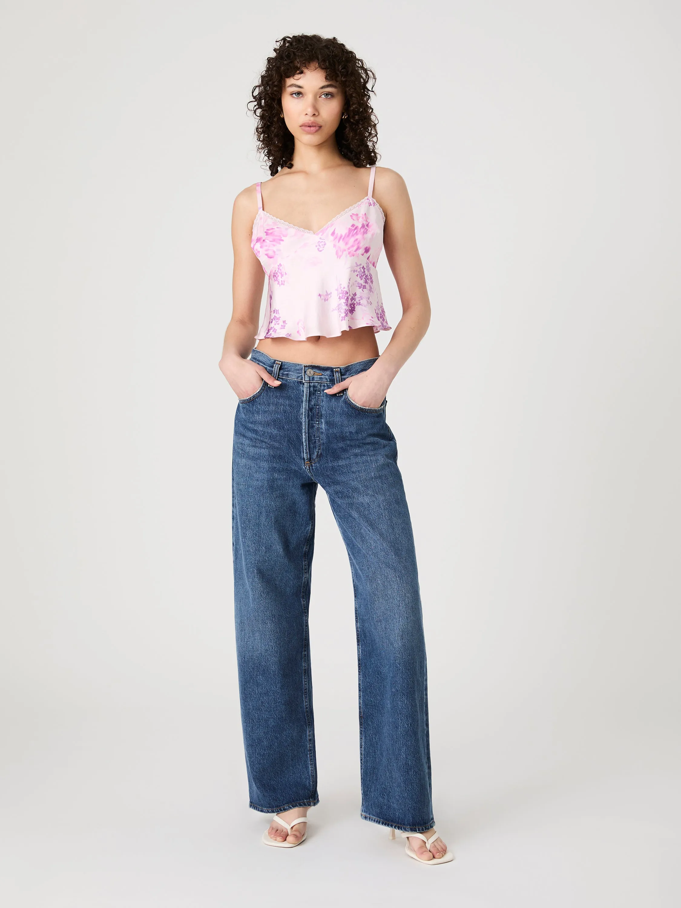 Elyria Oona Satin Babydoll Top