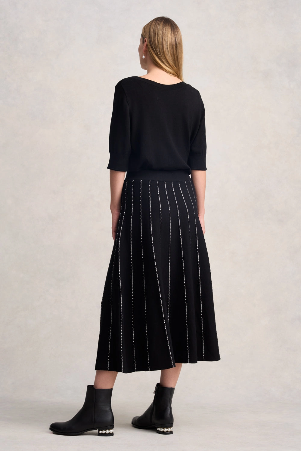 Knit Midi Skirt - Black
