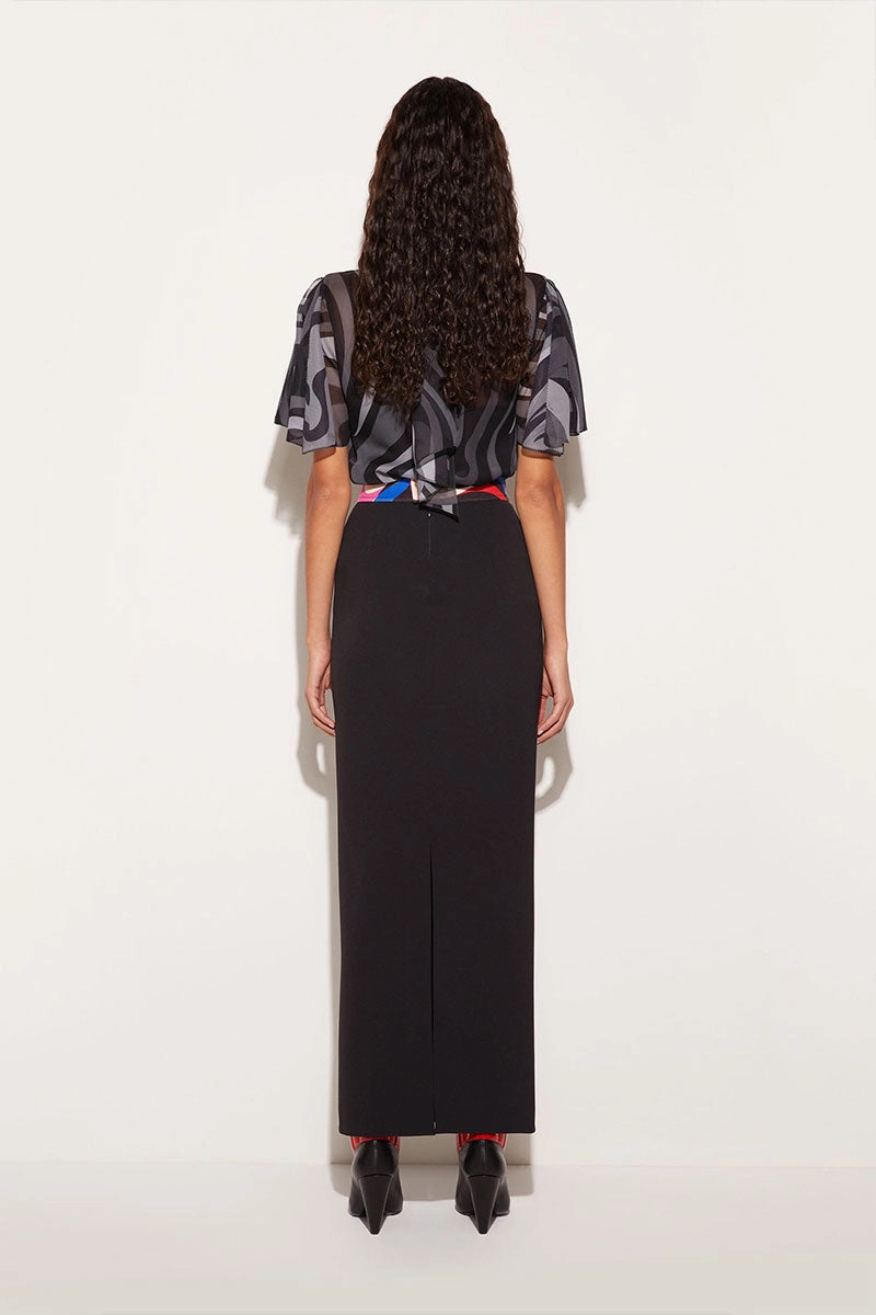 Marmo-Print Long Skirt