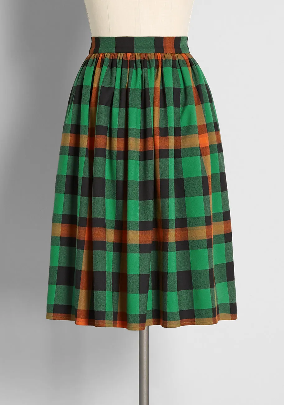 ModCloth x Collectif Fireplace Stories Swing Skirt