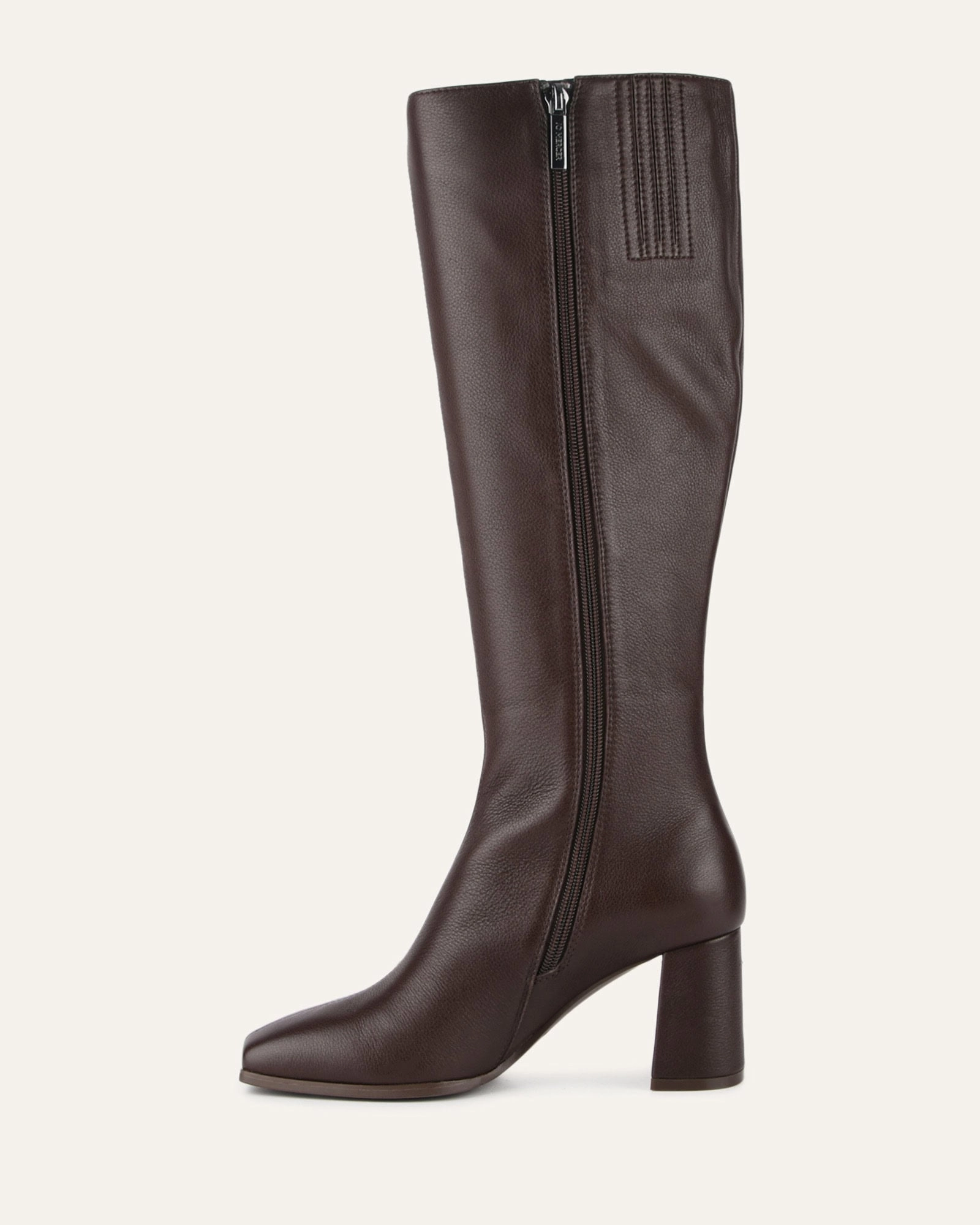 NELLIE KNEE BOOTS BITTER CHOC LEATHER