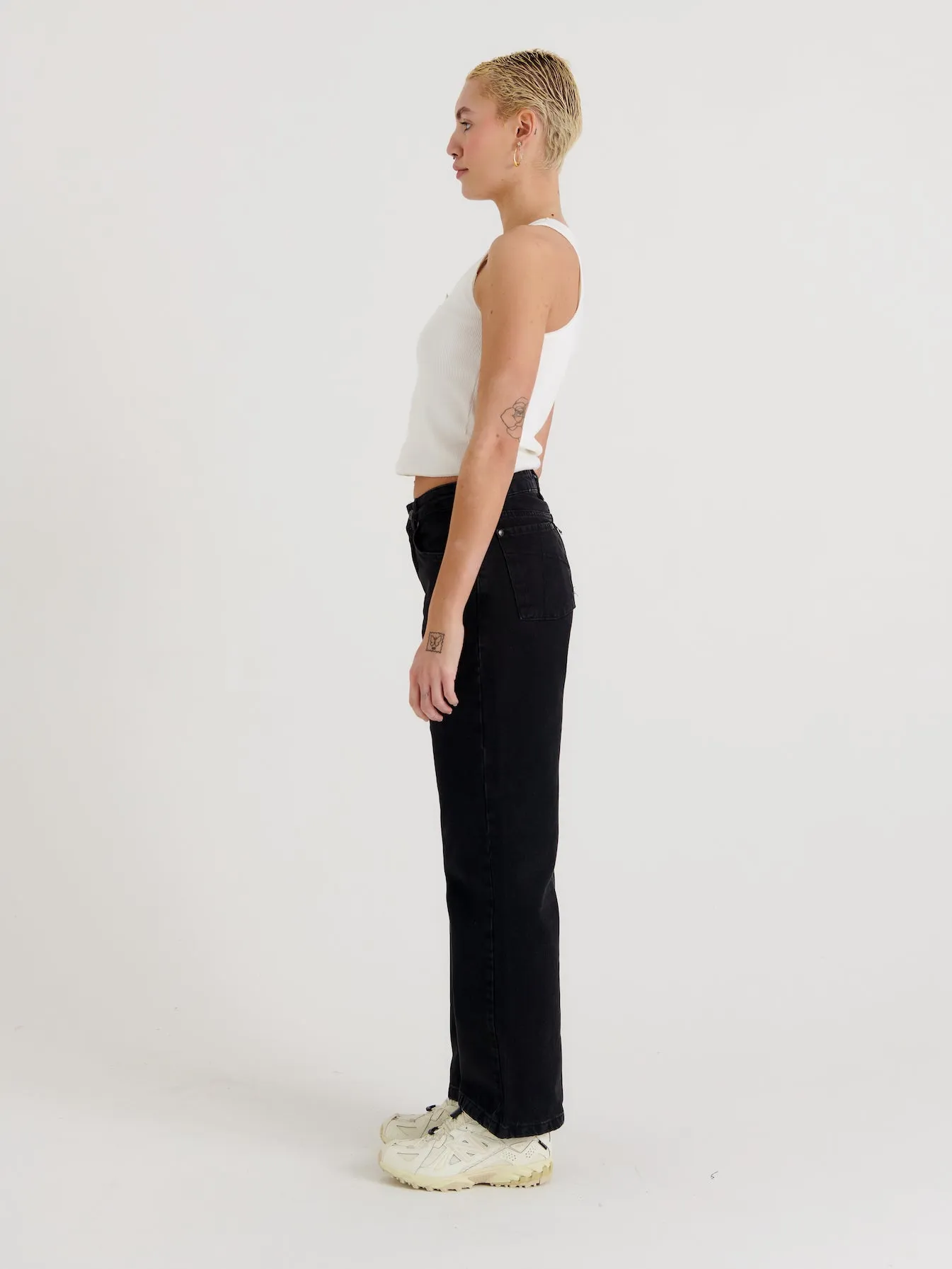 Organic Dad Jeans Charcoal