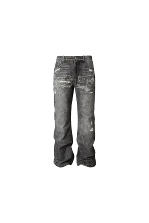 Pearl Embroidered Puzzle Jeans
