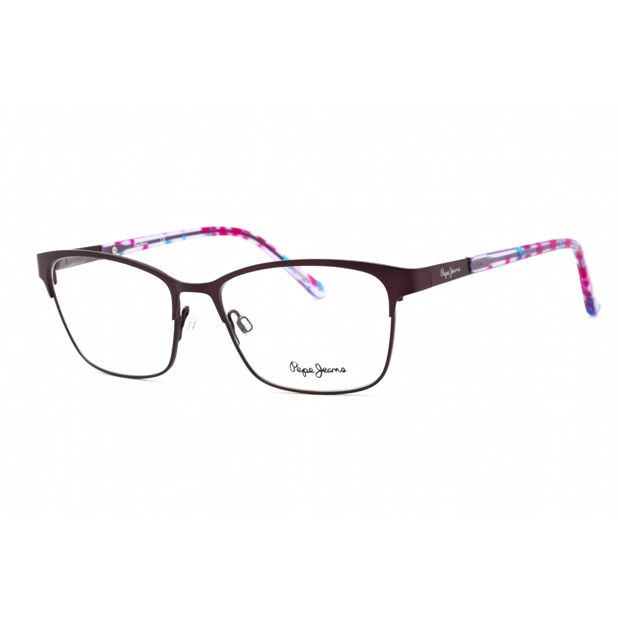 Pepe Jeans Women's Eyeglasses - Full Rim Purple Metal Rectangular Frame | PJ1275 C2