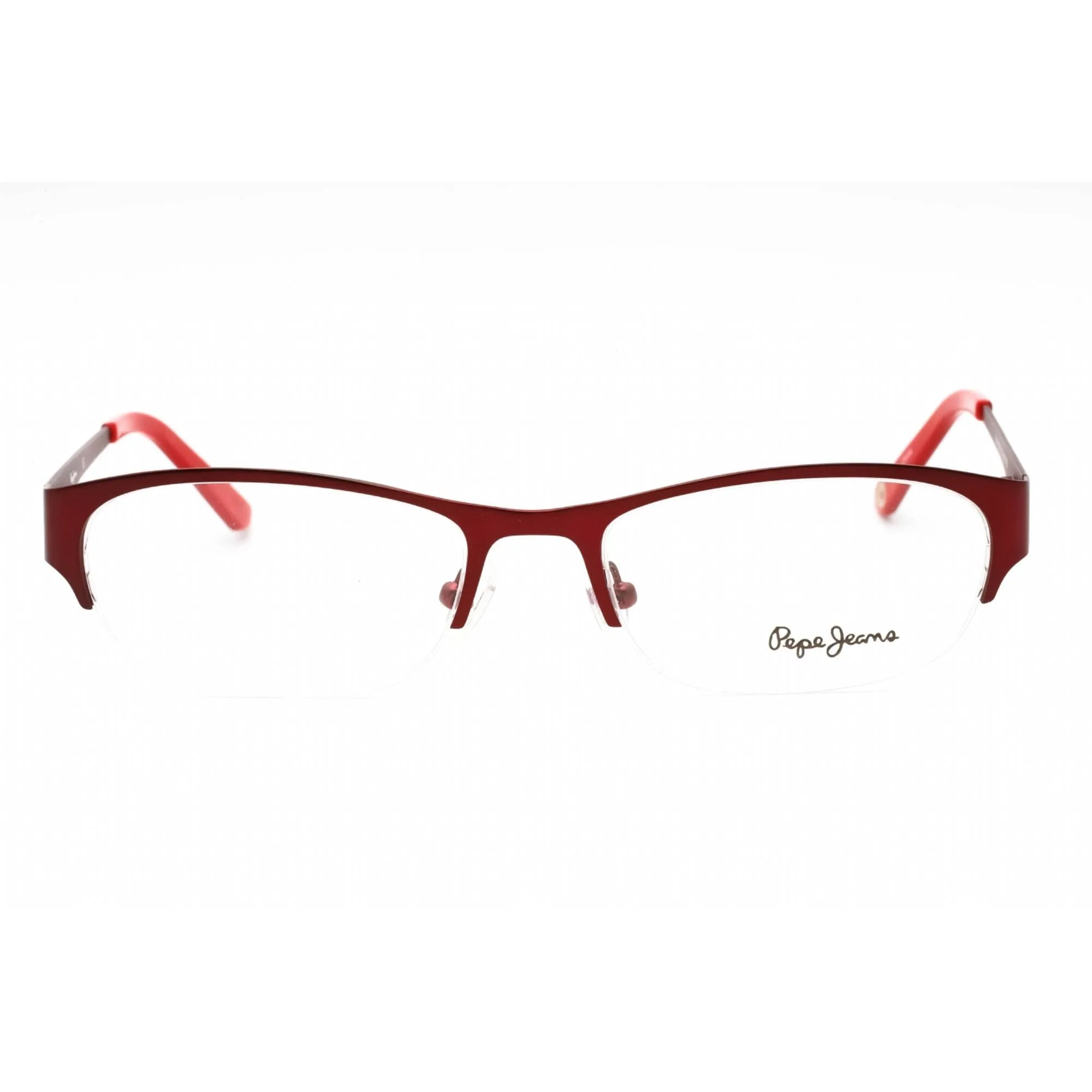 Pepe Jeans Women's Eyeglasses - Red Metal Oval Half Rim Frame | PJ1114 C5