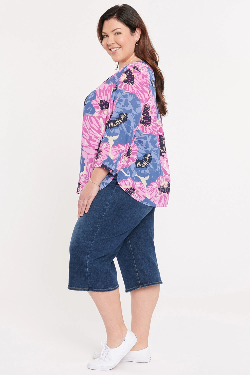 Pintuck Blouse In Plus Size - Cadiz