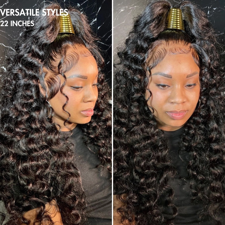 PreMax Wigs | 360 HD Lace Super Natural Hairline Invisi Drawstring Cap Water Wave Free Part Human Hair Wig Pre-Cut Lace
