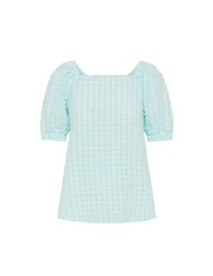 Puff Sleeve Square Neck Blouse- Sale