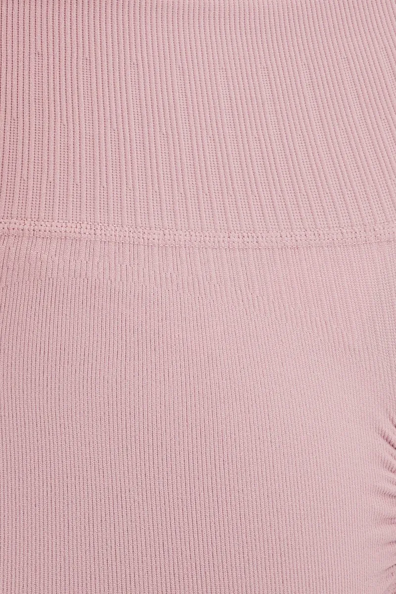 Purple Biker Shorts Activewear High Rise Seamless