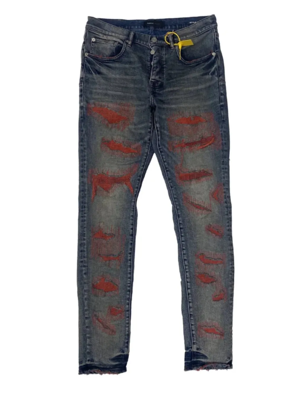 Purple Mens Red Weft Blowout Jeans Mid Indigo $385.00