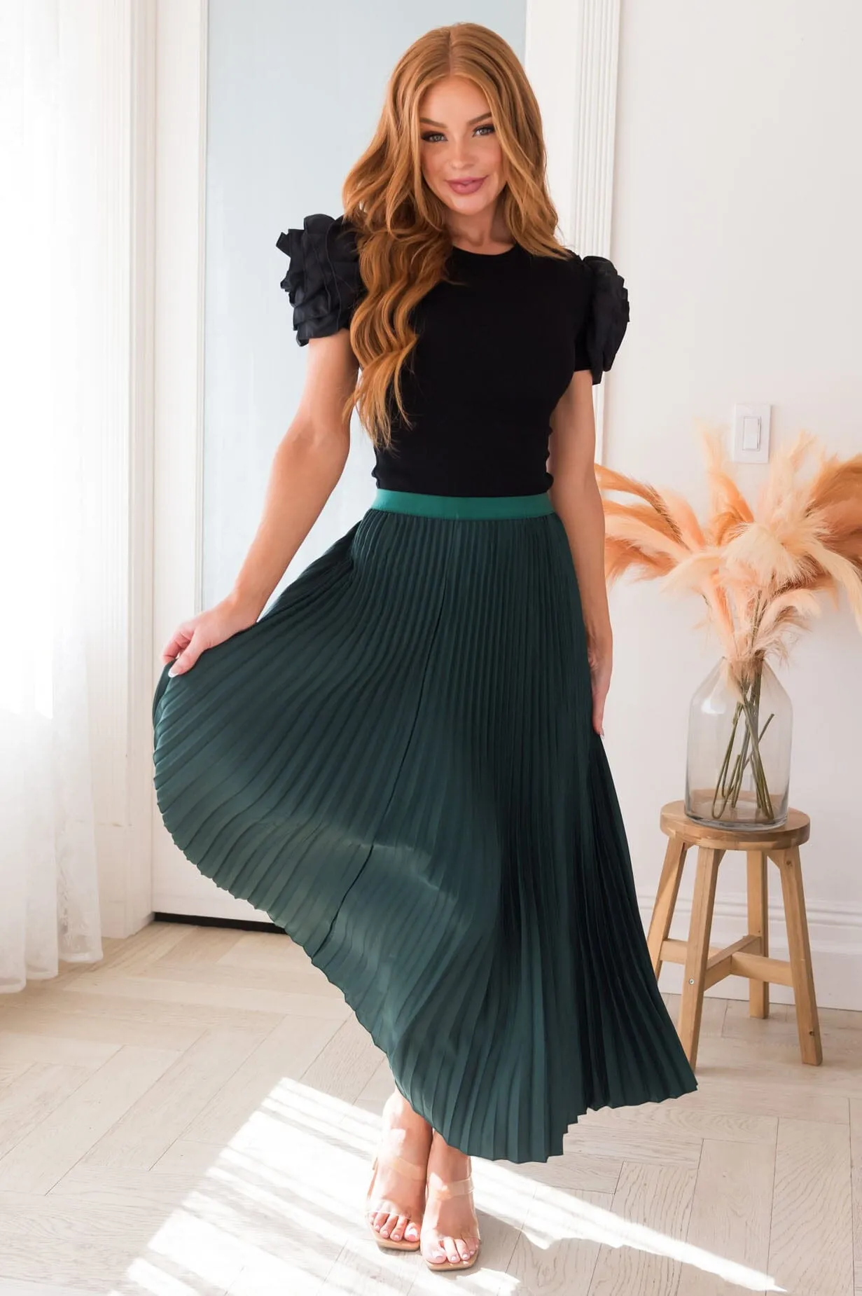 Ready For Surprises Modest Pleated Skirt