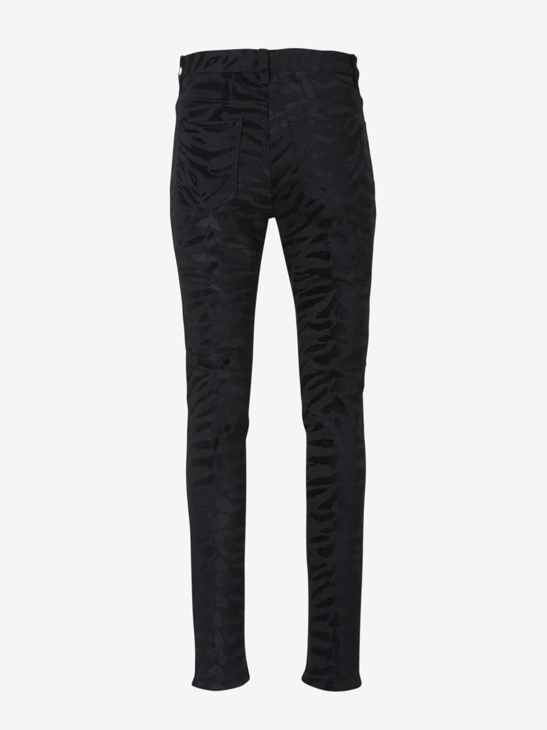 Saint Laurent Flocked Zebra Skinny-Fit Jeans