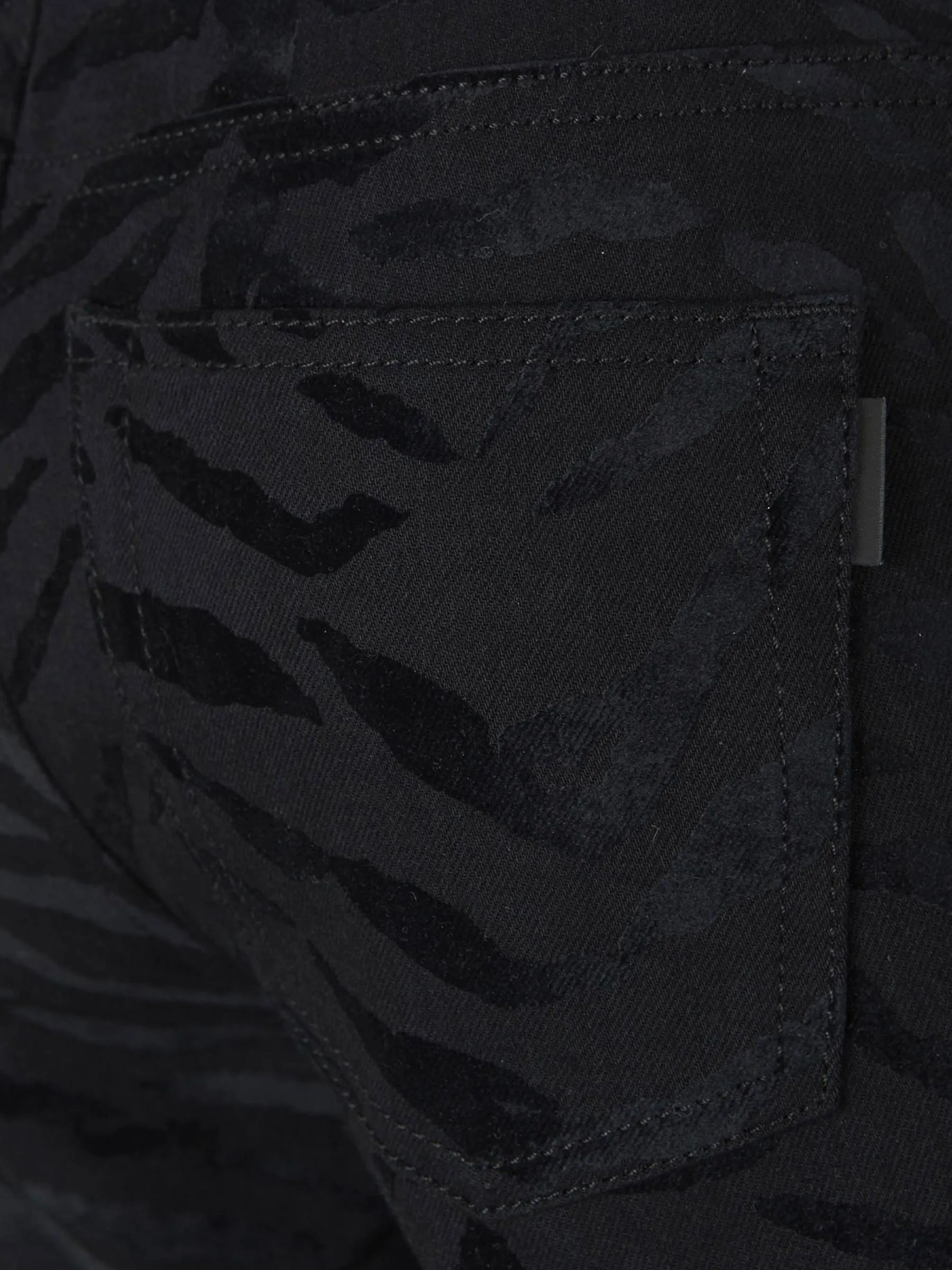 Saint Laurent Flocked Zebra Skinny-Fit Jeans