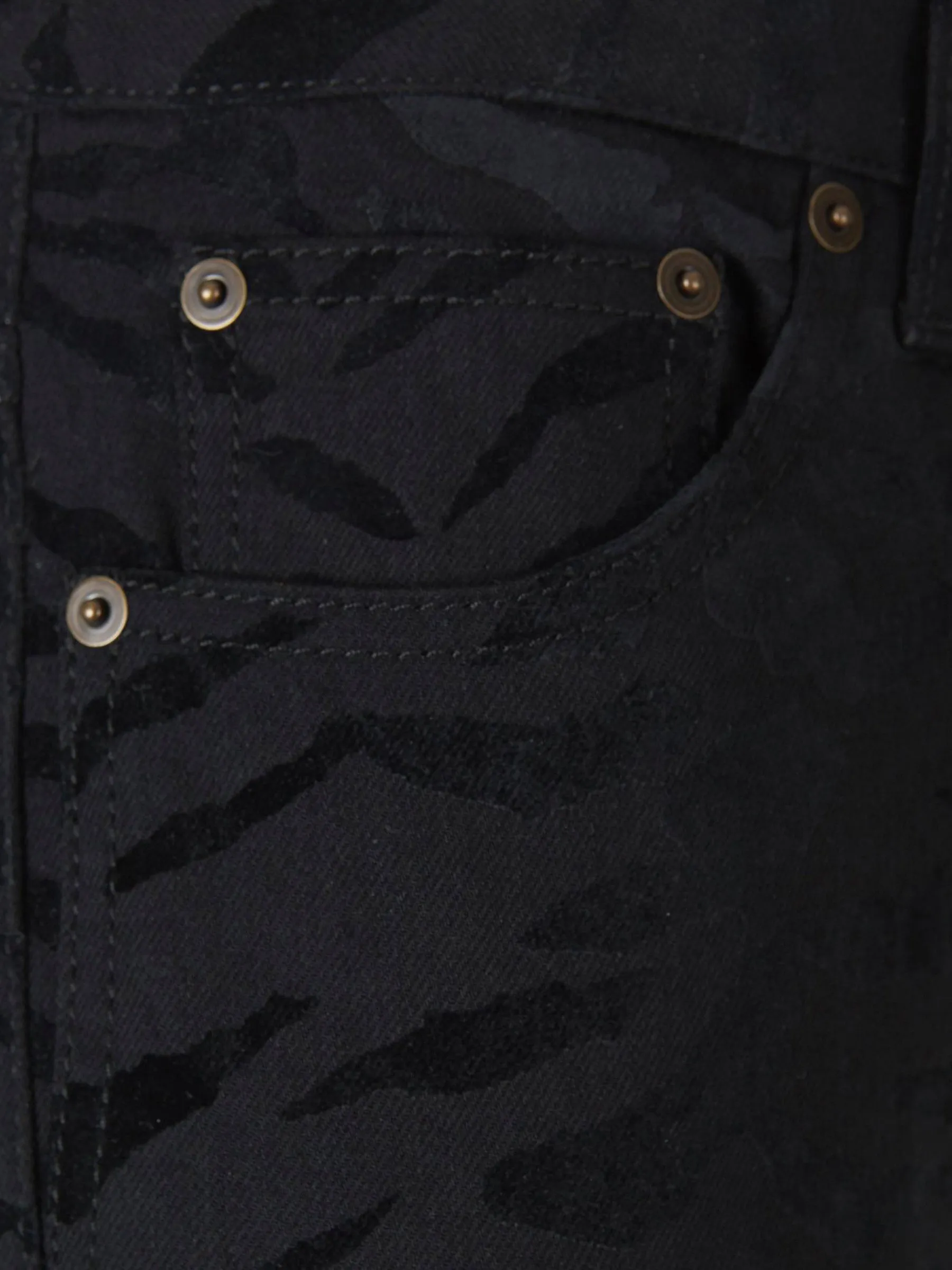 Saint Laurent Flocked Zebra Skinny-Fit Jeans
