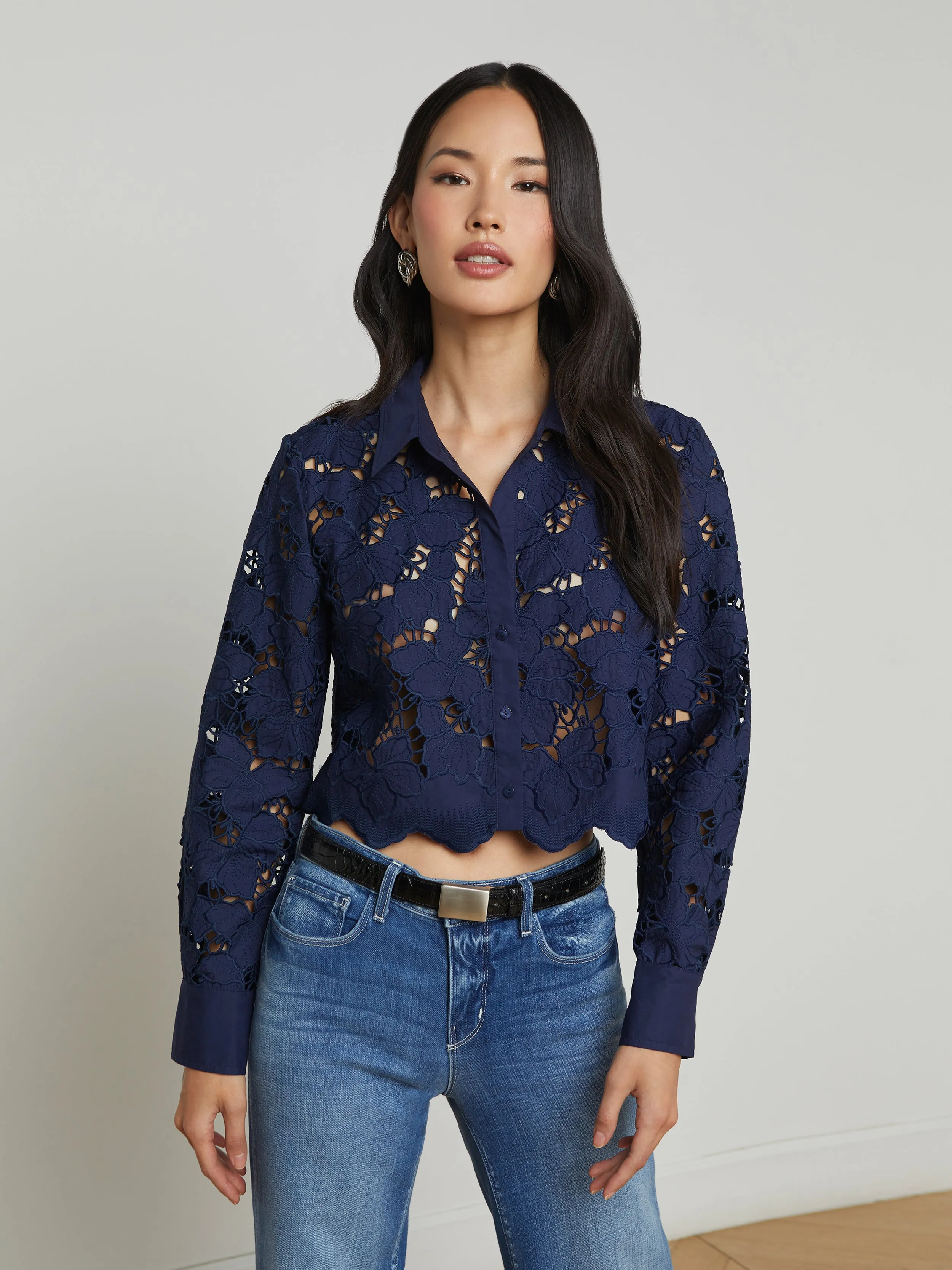 Seychelle Cropped Lace Blouse