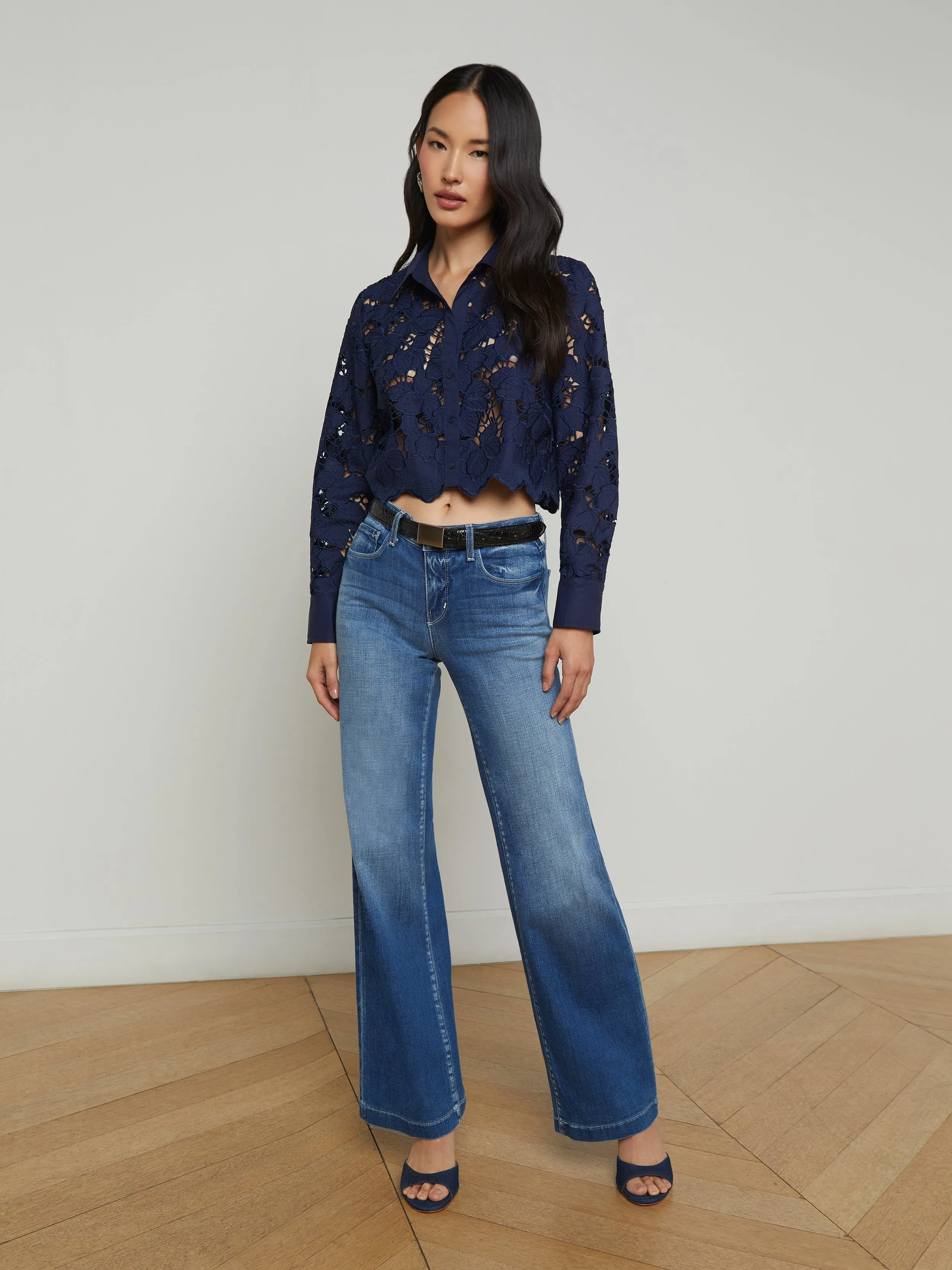 Seychelle Cropped Lace Blouse