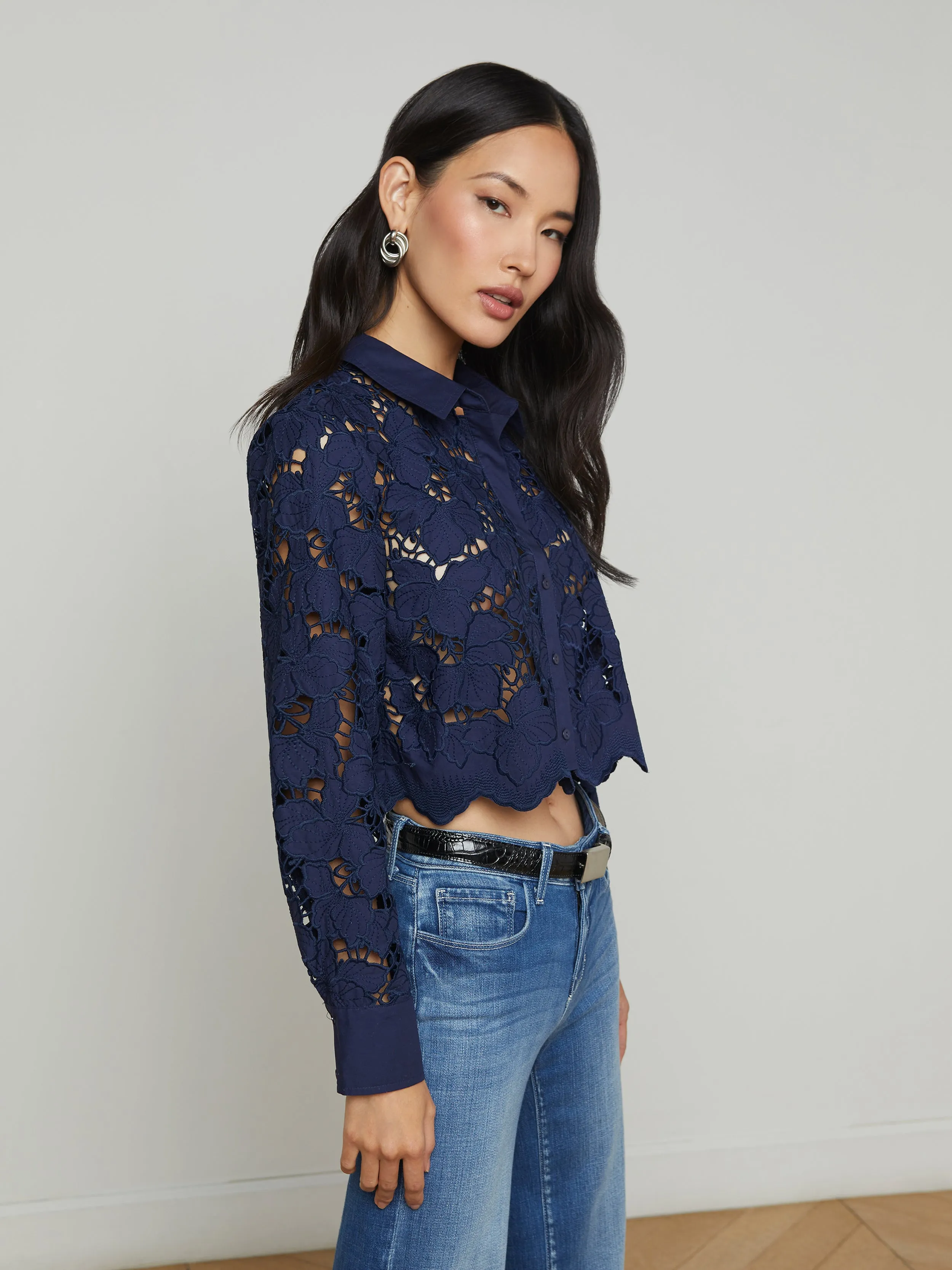 Seychelle Cropped Lace Blouse