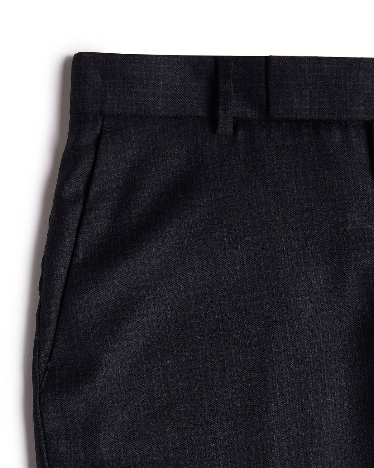Veritas Merino Wool Checked Dress Pants - Dark Grey