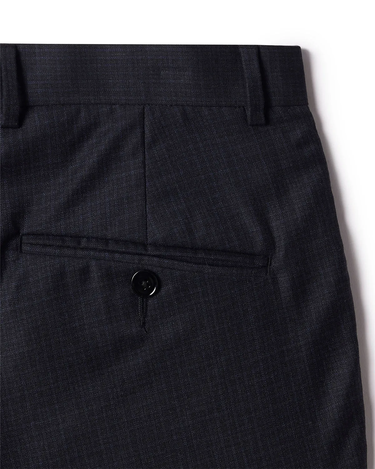 Veritas Merino Wool Checked Dress Pants - Dark Grey