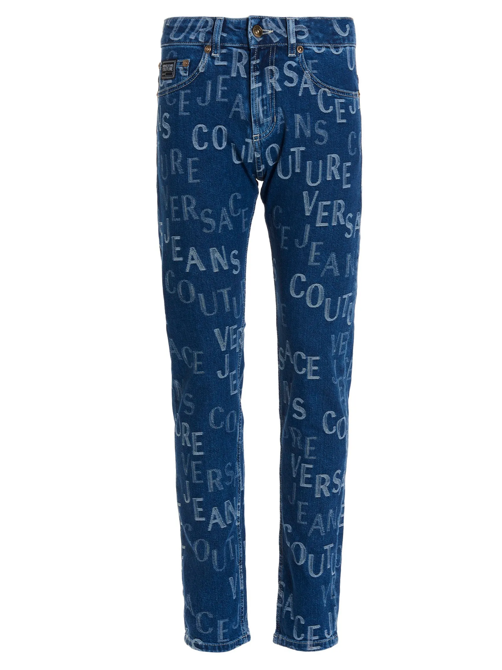 Versace Jeans Couture All-Over Logo Printed Skinny Jeans
