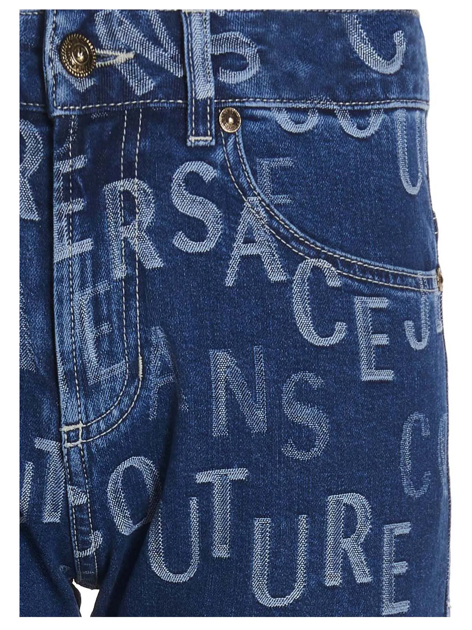 Versace Jeans Couture All-Over Logo Printed Skinny Jeans
