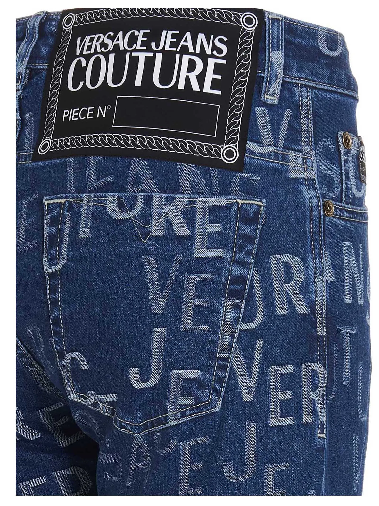 Versace Jeans Couture All-Over Logo Printed Skinny Jeans