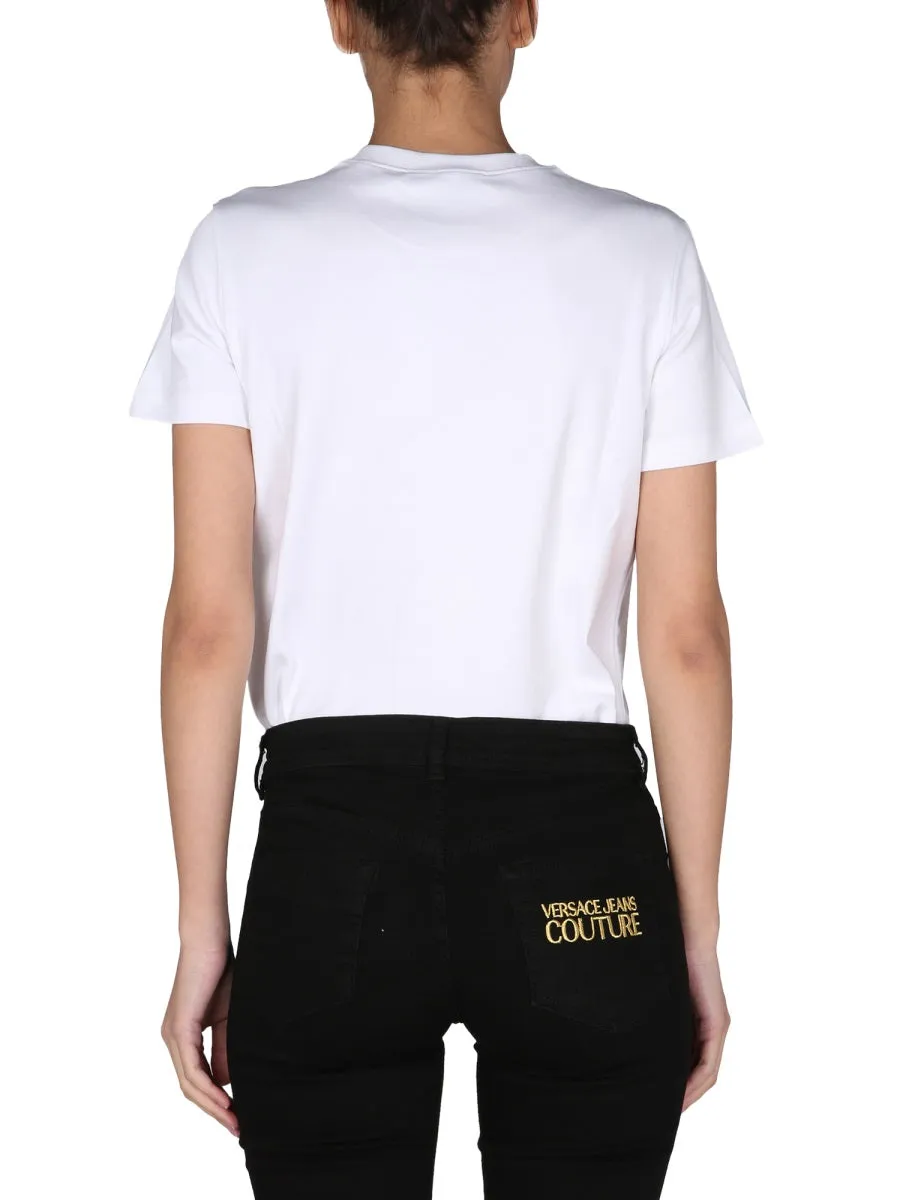 Versace Jeans Couture Floral Embroidered Crewneck T-Shirt
