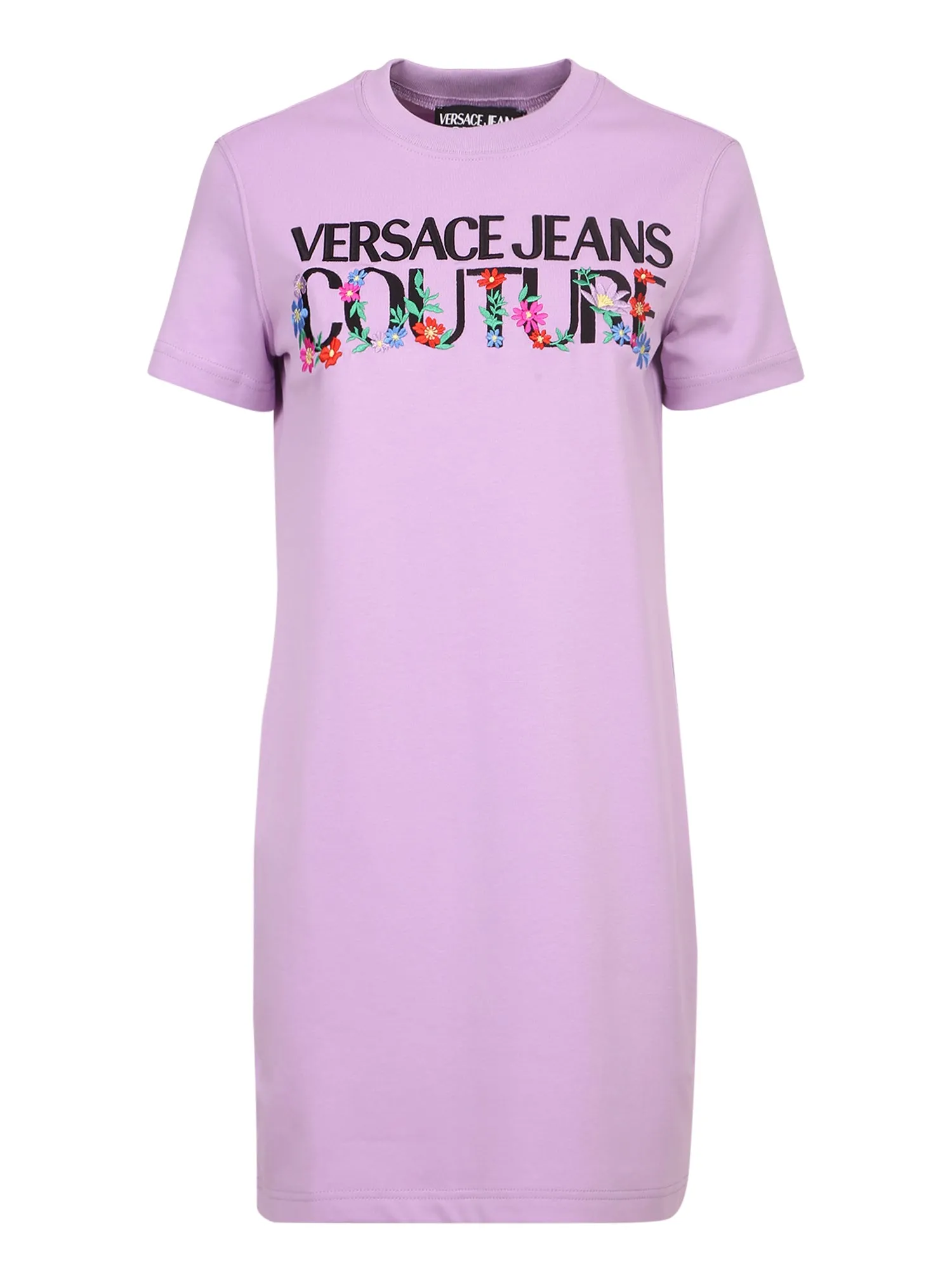 Versace Jeans Couture Logo Embroidered Crewneck T-Shirt Dress