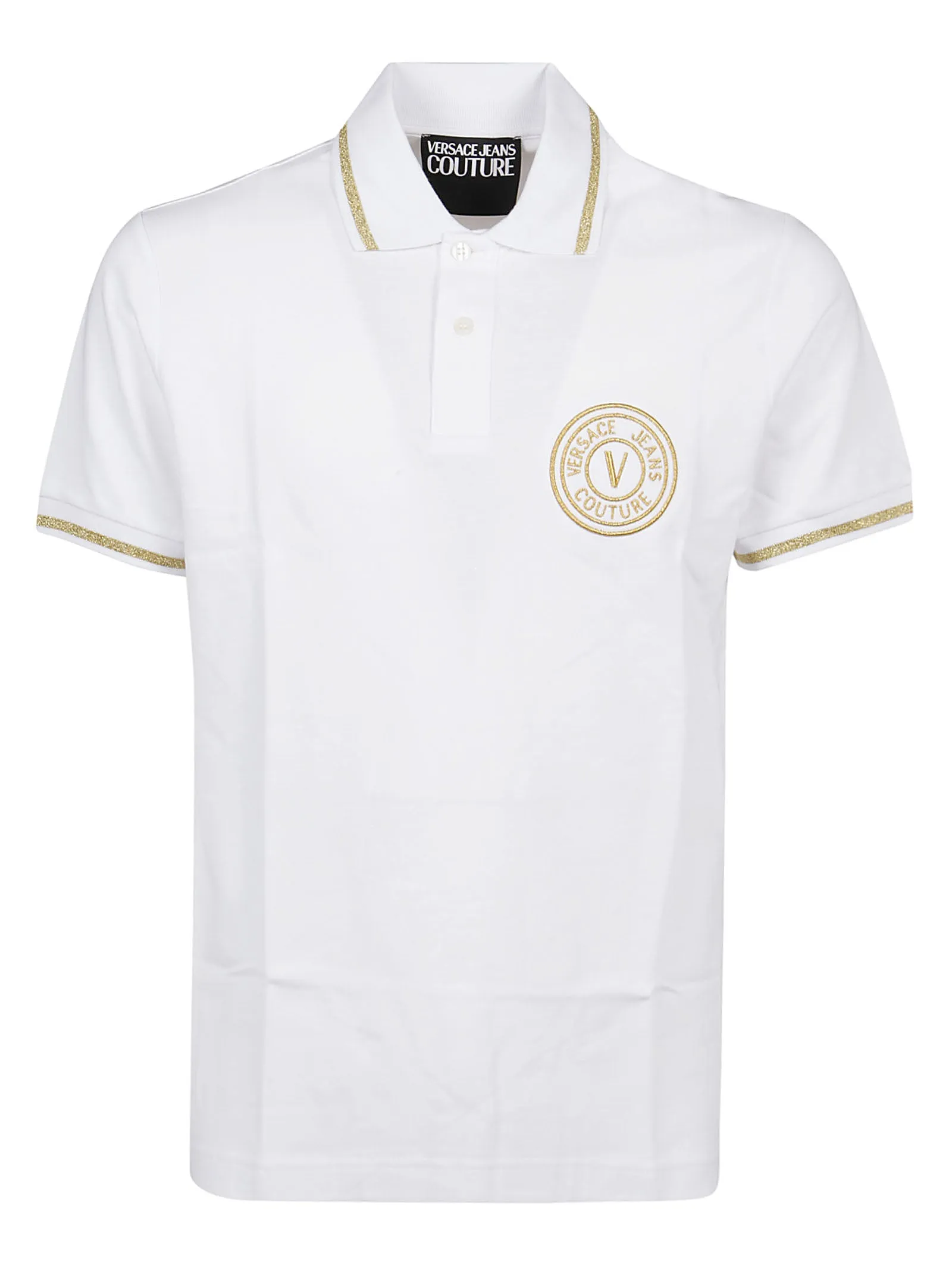 Versace Jeans Couture V-Emblem Embroidered Polo Shirt