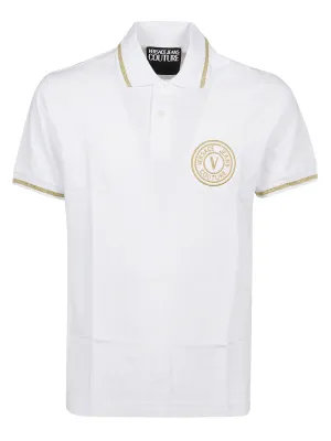 Versace Jeans Couture V-Emblem Embroidered Polo Shirt