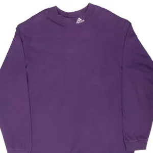 VINTAGE ADIDAS LONG SLEEVE TURTLE NECK PURPLE TEE SHIRT 1990S 2XL MADE IN USA