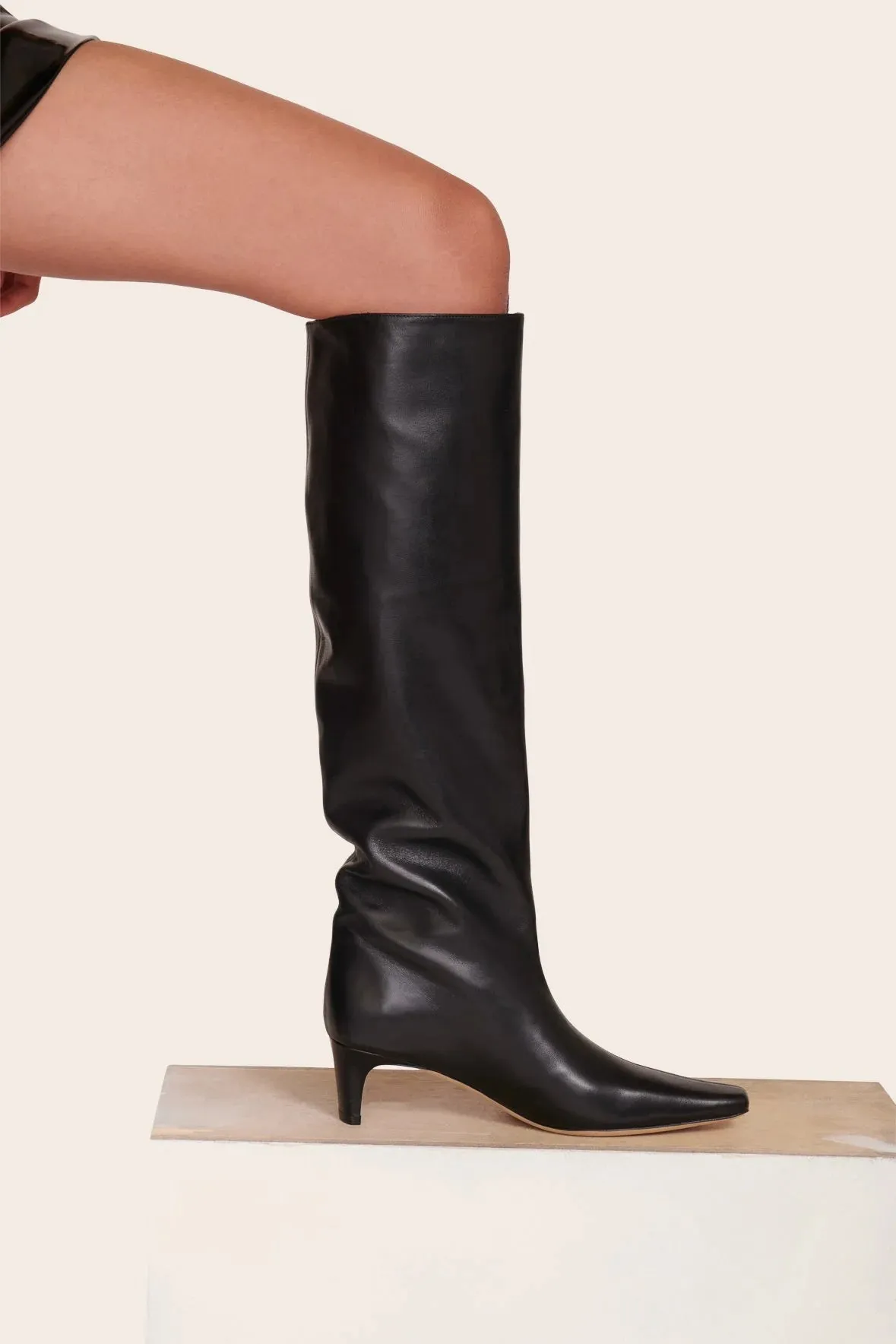 Wally Tall Leather Boot - Black