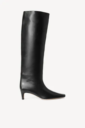 Wally Tall Leather Boot - Black